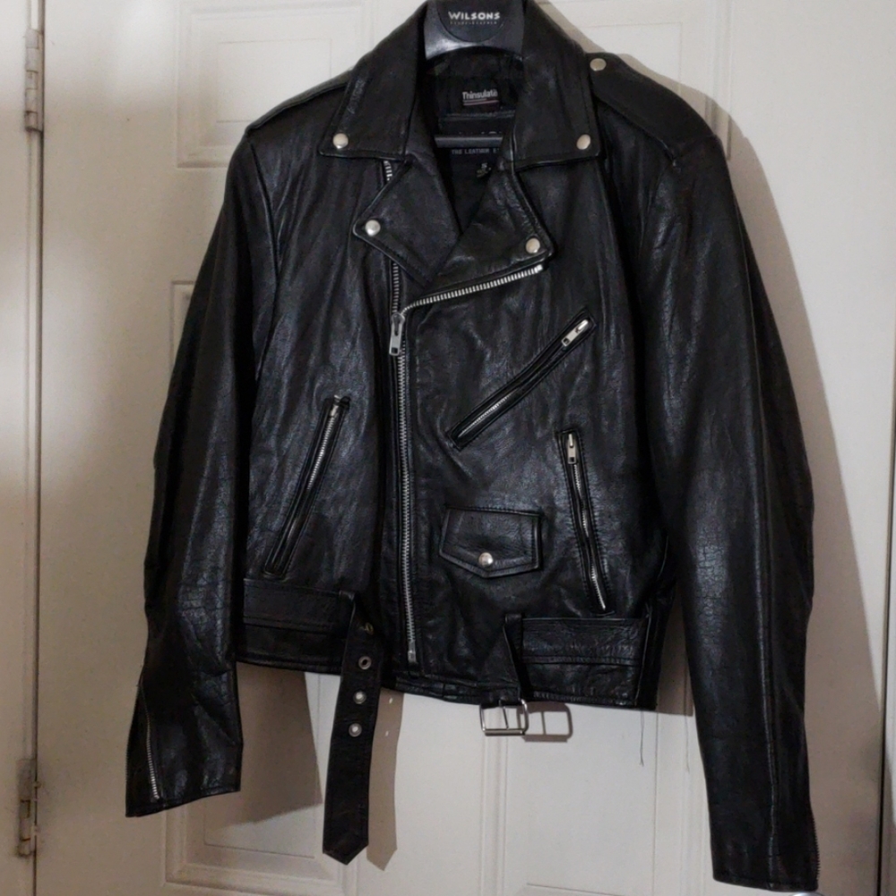 Leather motorcycle jacket
